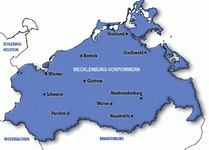 Карта земли Мекленбург-Восточная Померания